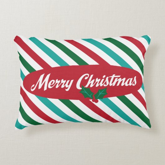 キャンデーのストライプなレトロのクリスマスのアクセントの枕 アクセントクッション (正面)