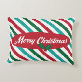 キャンデーのストライプなレトロのクリスマスのアクセントの枕 アクセントクッション (裏面)