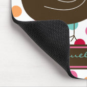 キャンデーのダマスク織のひよこのカラフルな水玉模様のマウスパッド マウスパッド (コーナー)