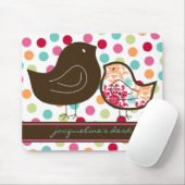 キャンデーのダマスク織のひよこのカラフルな水玉模様のマウスパッド マウスパッド (マウス)