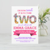 キャンデーのテーマの第2誕生会は招待を振りかけます 招待状 (スタンド正面)