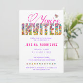 キャンデーのテーマは誕生日のパーティの招待状を振りかけます 招待状 (スタンド正面)