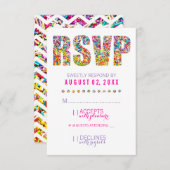 キャンデーのテーマRSVPカード 出欠カード (正面/裏面)