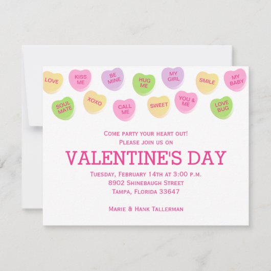 キャンデーのハート 招待状 (正面)