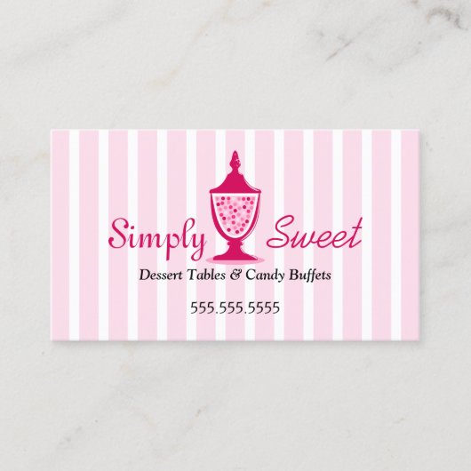 キャンデーのビュッフェおよびデザートのテーブル 名刺 (正面)