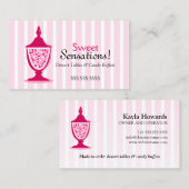 キャンデーのビュッフェおよびデザートのテーブル 名刺 (正面/裏面)