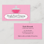 キャンデーのビュッフェおよびデザートのバー 名刺 (正面/裏面)