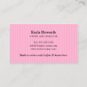 キャンデーのビュッフェおよびデザートのバー 名刺 (裏面)