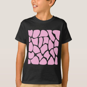 キャンデーのピンクのキリンのプリントパターン Tシャツ