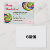 キャンデーの不思議の国のカスタムなロゴのプロムの入場のチケット 名刺 (正面/裏面)