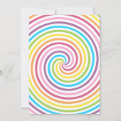 キャンデーの反対の土地のピンクの誕生日の招待状 招待状 (裏面)