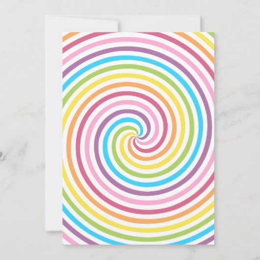 キャンデーの反対の土地のピンクの誕生日の招待状 招待状 (裏面)