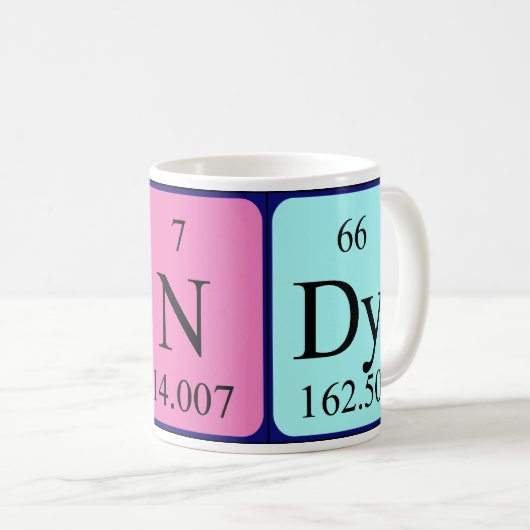 キャンデーの周期表の名前のマグ コーヒーマグカップ (正面右)