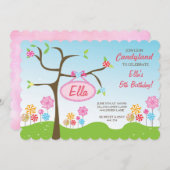 キャンデーの土地の甘い店のバースデーパーティ招待状 招待状 (正面/裏面)