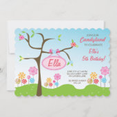 キャンデーの土地の甘い店のバースデーパーティ招待状 招待状 (正面)