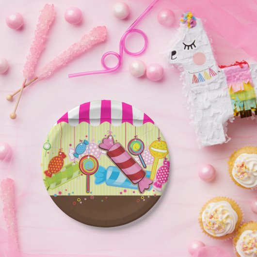 キャンデーの土地の誕生会の紙皿 ペーパープレート (パーティー)