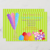 キャンデーの子供の誕生日の招待状のカラフルな多く 招待状 (正面/裏面)