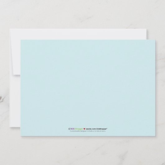 キャンデーの専門店の誕生日のパーティの招待状(青い) 招待状 (裏面)