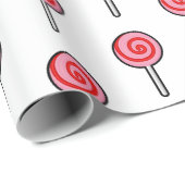 キャンデーの棒つきキャンデーの菓子 ラッピングペーパー (ロールコーナー)