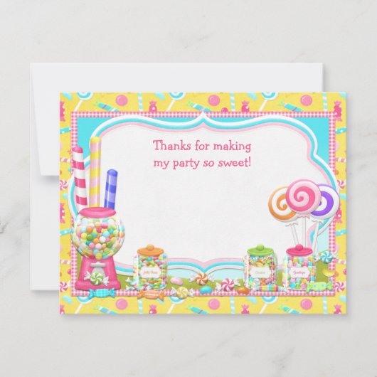 キャンデーの誕生会のサンキューカード サンキューカード (正面)