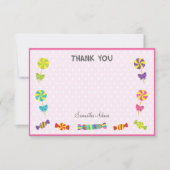 キャンデーの誕生日のサンキューカード(ピンク) サンキューカード (正面)