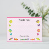 キャンデーの誕生日のサンキューカード(ピンク) サンキューカード (スタンド正面)