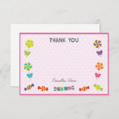 キャンデーの誕生日のサンキューカード(ピンク) サンキューカード (正面/裏面)