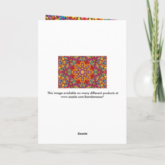 キャンデーの赤い黄橙色のヴィンテージの万華鏡のように千変万化するパターン カード (裏面)