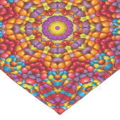 キャンデーの赤い黄橙色のヴィンテージの万華鏡のように千変万化するパターン ショートテーブルランナー (コーナー)