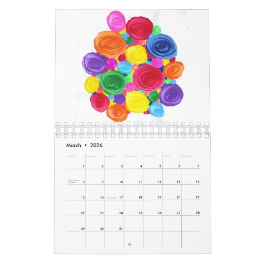 キャンデーは自閉症の芸術家に水をまきます カレンダー (3月 2026)