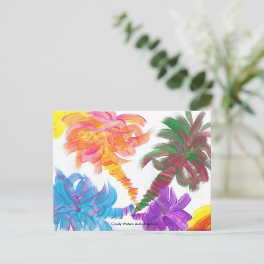キャンデーは自閉症の芸術家に水をまきます ポストカード (スタンド正面)