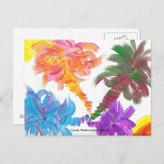 キャンデーは自閉症の芸術家に水をまきます ポストカード (正面/裏面)