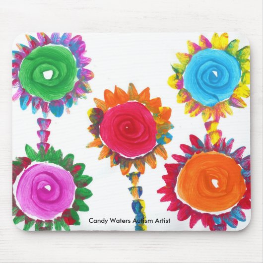 キャンデーは自閉症の芸術家に水をまきます マウスパッド (正面)