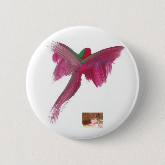 キャンデーは自閉症の芸術家に水をまきます 缶バッジ (正面)