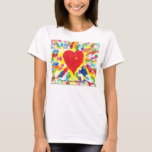キャンデーは自閉症の芸術家に水をまきます Tシャツ (正面)