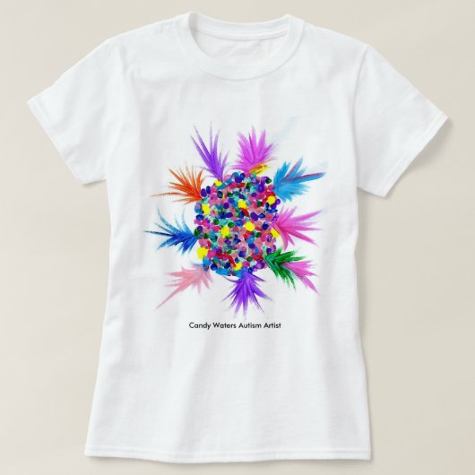 キャンデーは自閉症の芸術家に水をまきます Tシャツ (デザイン正面)
