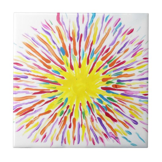 キャンデーは自閉症の芸術家のタイルに水をまきます タイル (正面)