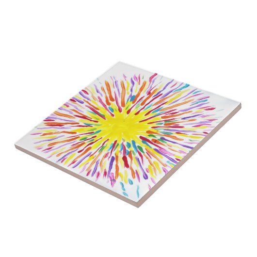 キャンデーは自閉症の芸術家のタイルに水をまきます タイル (側面)