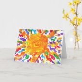 キャンデーは自閉症の芸術家の挨拶状に水をまきます!! カード (黄色い花)