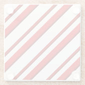 キャンデーは、ペパーミントの赤及び白縞で飾ります ガラスコースター (裏面)