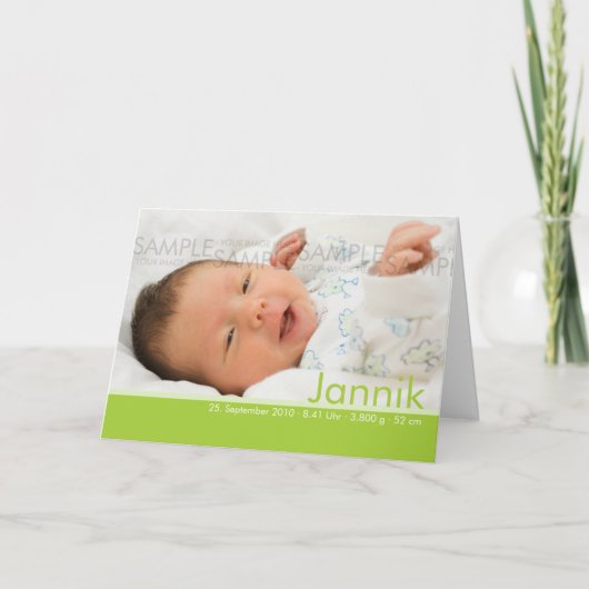 キャンデーはGeburtskarte -ベビーの発表--を着色します 案内状 (正面)