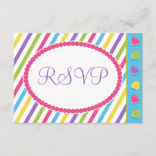 キャンデーストライプなバルミツワーRSVP 出欠カード