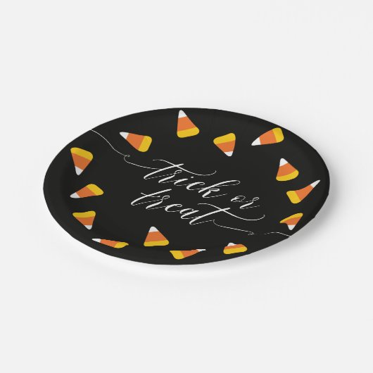 キャンデートウモロコシのトリック・オア・トリート ペーパープレート (アングル)
