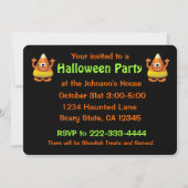 キャンデートウモロコシのハロウィンのブーイングのパーティー 招待状 (裏面)