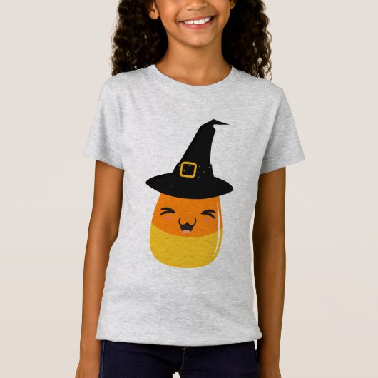 キャンデートウモロコシのハロウィンの魔法使い Tシャツ (正面)