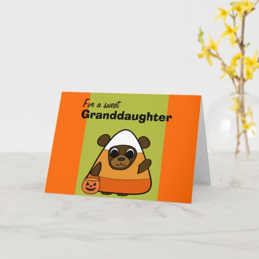 キャンデートウモロコシの衣裳のヒグマ カード (黄色い花)