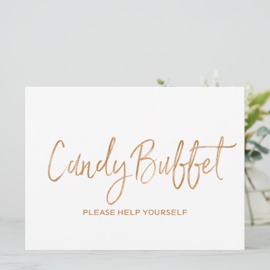 "キャンデービュッフェ"の結婚式の印|のスタイリッシュな金ゴールドは上がりました 招待状 (スタンド正面)