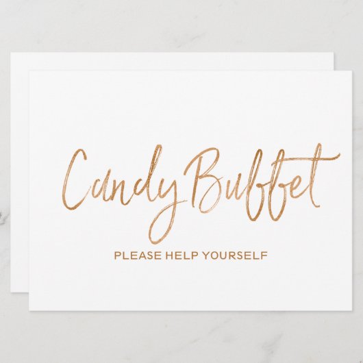 "キャンデービュッフェ"の結婚式の印|のスタイリッシュな金ゴールドは上がりました 招待状 (正面/裏面)