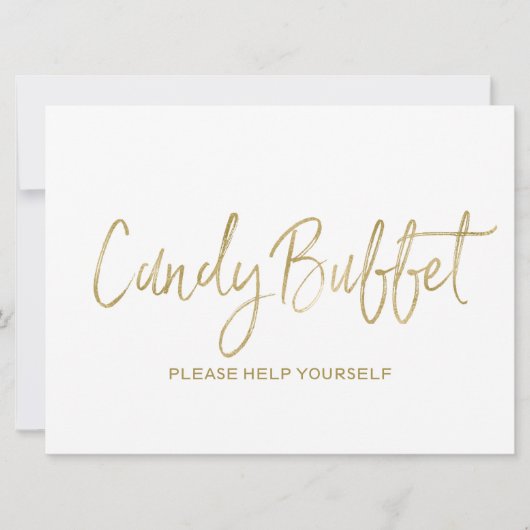 "キャンデービュッフェ"の結婚式の印|のスタイリッシュな金 招待状 (正面)