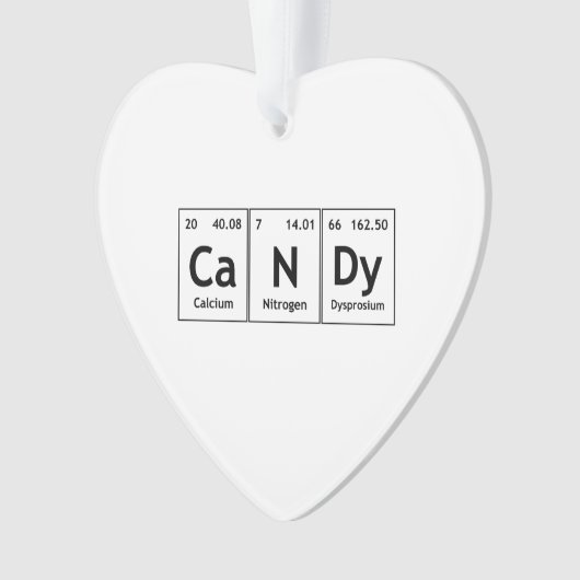 キャンデー化学周期表の単語要素原子 オーナメント (正面)